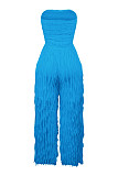 Fashionable Sexy Tube Top Wavy Sleeveless Comfortable Soft Jumpsuit