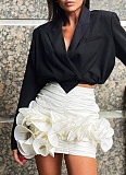 Temperament Sexy Pleated Hip-wrapped Three-dimensional Lace Skirt