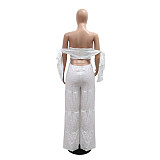 Women's Clothing One-shoulder Tube Top Solid Color Loose Wide-leg Long Jumpsuit