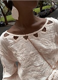 Hook-and-loop French Embroidery Cotton Shorts Suit