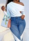 Women's Tight and Elegant Busty Waist-baring Long-sleeved Top