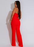 Tube Top Short Top With Solid Color Wide Leg Pants Two-Piece Set