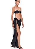 Sexy Two-piece Swimsuit Tube Top Bikini Three-piece Set