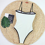 Sexy Simple Black and White Chanel Style One-piece Swimsuit