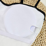 Sexy Simple Black and White Chanel Style One-piece Swimsuit