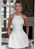 Spring And Summer Space Layer Backless Sexy Hip Sleeveless Dress For Women