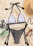Women'S Leopard Print Split Bikini Swimsuit