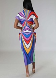 Ethnic Style V-neck Tight Slit Positioning Pleated Dressen