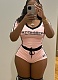 Slim Fit Sexy Hot Girl Print Short Sleeve V Neck Top Lace-up Shorts Set