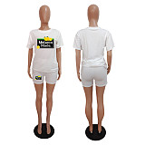 Casual Printed T-shirt Shorts Sports Two-piece Set