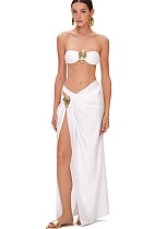 Sexy Two-piece Swimsuit Tube Top Bikini Three-piece Set