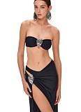 Sexy Two-piece Swimsuit Tube Top Bikini Three-piece Set