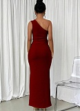 Summer New Cute Casual Drawstring Vest Solid Color Long Skirt Two Piece Set