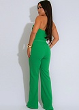 Tube Top Short Top With Solid Color Wide Leg Pants Two-Piece Set