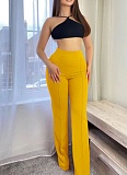 New Fashion Slim Fit Flared High Waist Wide Leg Trousers