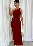 Summer New Cute Casual Drawstring Vest Solid Color Long Skirt Two Piece Set