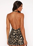 Summer Printed Backless Sports Suspender Jumpsuit For Women