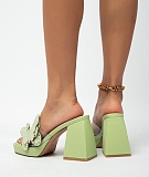 Fashion Transparent Butterfly Rhinestone Thick Bottom Block Heel High Heel Sandals