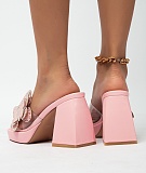 Fashion Transparent Butterfly Rhinestone Thick Bottom Block Heel High Heel Sandals