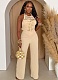 Women'S High Collar Sleeveless Backless Wide Leg Jumpsuit