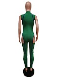 Fashionable Hip-revealing Slim-fitting Leg-revealing Sports Pleated Jumpsuit