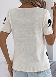 Spring And Summer Casual Sexy Contrast Color Bow Tie Sweater Holiday Cardigan