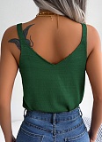Casual Metal Button V-Neck Hollow Top Holiday Sweater