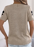 Spring And Summer Casual Sexy Contrast Color Bow Tie Sweater Holiday Cardigan
