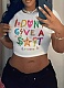 New Arrival Cross-border Navel T-shirt With Print Short Sleeves