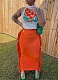 Fashionable Contrast Color Vest Tassel Skirt Two-piece Suit