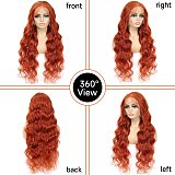 Women'S Front Lace Synthetic Wigs Pink Long Curly Hair Big Wave