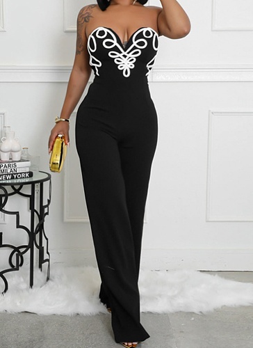 Sexy V-Neck Sleeveless Slim Fit Fashionable Jumpsuit For Women