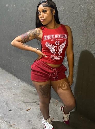 Women Summer Tank Top&Shorts Tracksuit Set