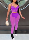 Sexy Mesh Splicing Bra And Pants Two-Piece Set