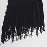Sexy Hollow Design Sleeveless Halter Neck Tight Tassel Dress