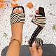 Chunky Heel Peep Toe Slippers for Women 2025 Summer New Large Size Square Toe Leopard Print Slip-On Sandals