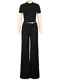 O-Neck Tops, Slimming, Hip-Lifting, Sexy Wide-Leg Flared Trousers, Two-Piece Suit For Women