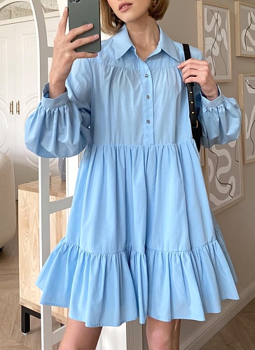 2025 Casual Spring New Cotton Shirt Dress