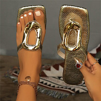 Plus Size Flip-Flops for Women 2025 Summer New Comfort Low Heel Flip-Flops Beach Slippers