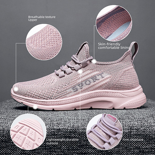 Women's Shoes 2025 New Spring and Autumn Women's Shoes Pumps Flying Woven Casual Women's Sports Shoes