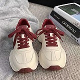 Thick Bottom Height Increasing Insole Dad Shoes Women's Small 2025 New Casual Sports Leather Surface German Training Shoes Fashion Travel Shoes