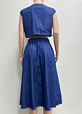 Blue Fashion Casual Sexy Elastic Waist Denim Two-Piece Suit