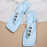 Flip-Flop Fashion Sandals For Women Summer Flat New Large Size 43 Beaded Fairy Style Roman Shoes