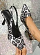 2025 Fashionable Leopard Pointed Toe Sleeve Stiletto Sandals