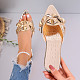 2025 Summer New Pointed Toe Solid Color One-Strap Fashion Women's Large Size Thick Sole Sandals