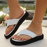 Women's Thick-Soled Flip-Flops 2024 Summer New plus Size Casual Thick-Soled Flip-Flops