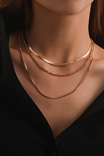 Hip-Hop Geometric Multi-Layer Necklace Fashion Punk Pop Short Necklace