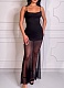 Black U-neck Sexy Suspender Slim Fit Net Yarn Dress
