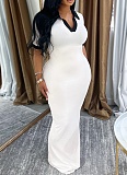 Women'S Color Matching Lapel Slim Fit Retro Hip Dress