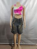 Casual Street Washed Raw Edge Vintage Denim Shorts